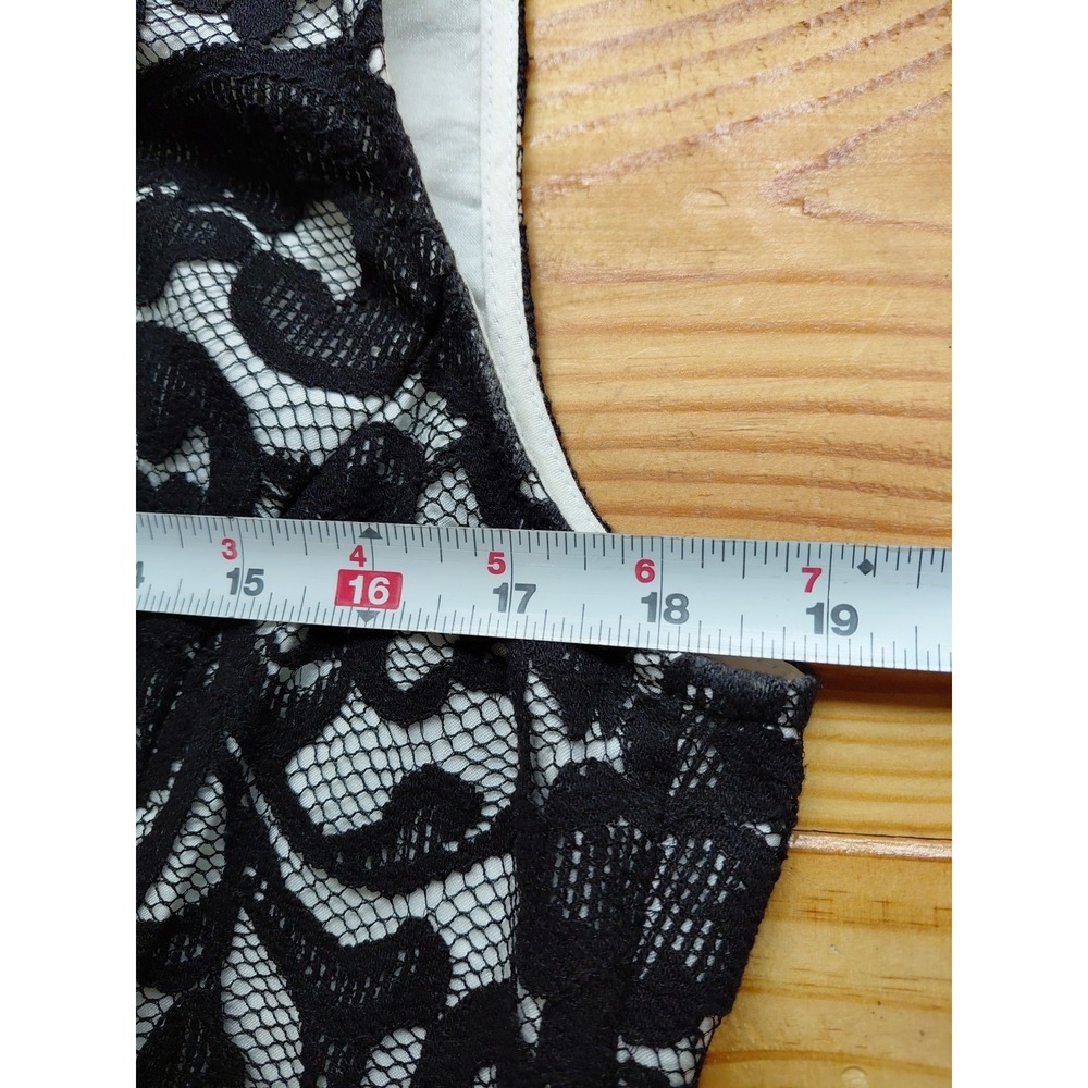 Vintage 90s The Limited Black Floral Lace Romatic Sheath Dress, Women's Sz 12 - Picture 9 of 11